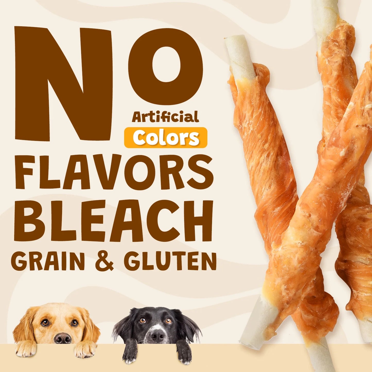 Chicken Wrapped Rawhide Dog Treats, Long Lasting for Strong Chewers, Dental Care Bones, 10.6Oz