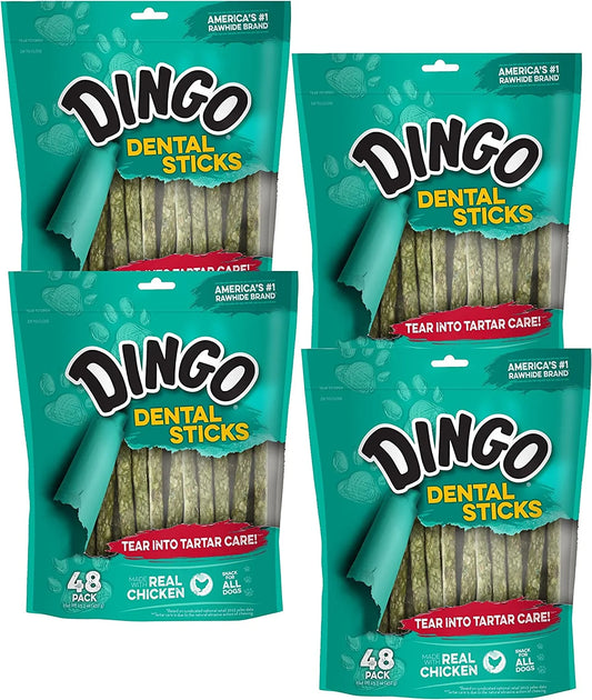 Dental Sticks Chews for All Dogs, Made with Real Chicken and Spearmint Flavor, 48 Count
